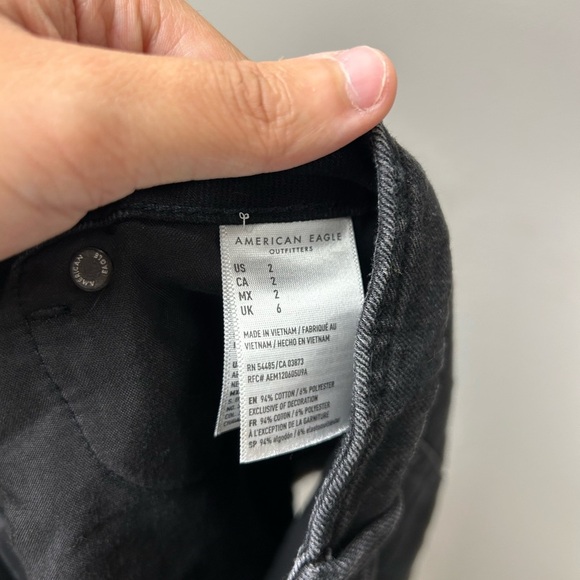 American Eagle Black Button Up Mini Jean Skirt - Picture 3 of 3